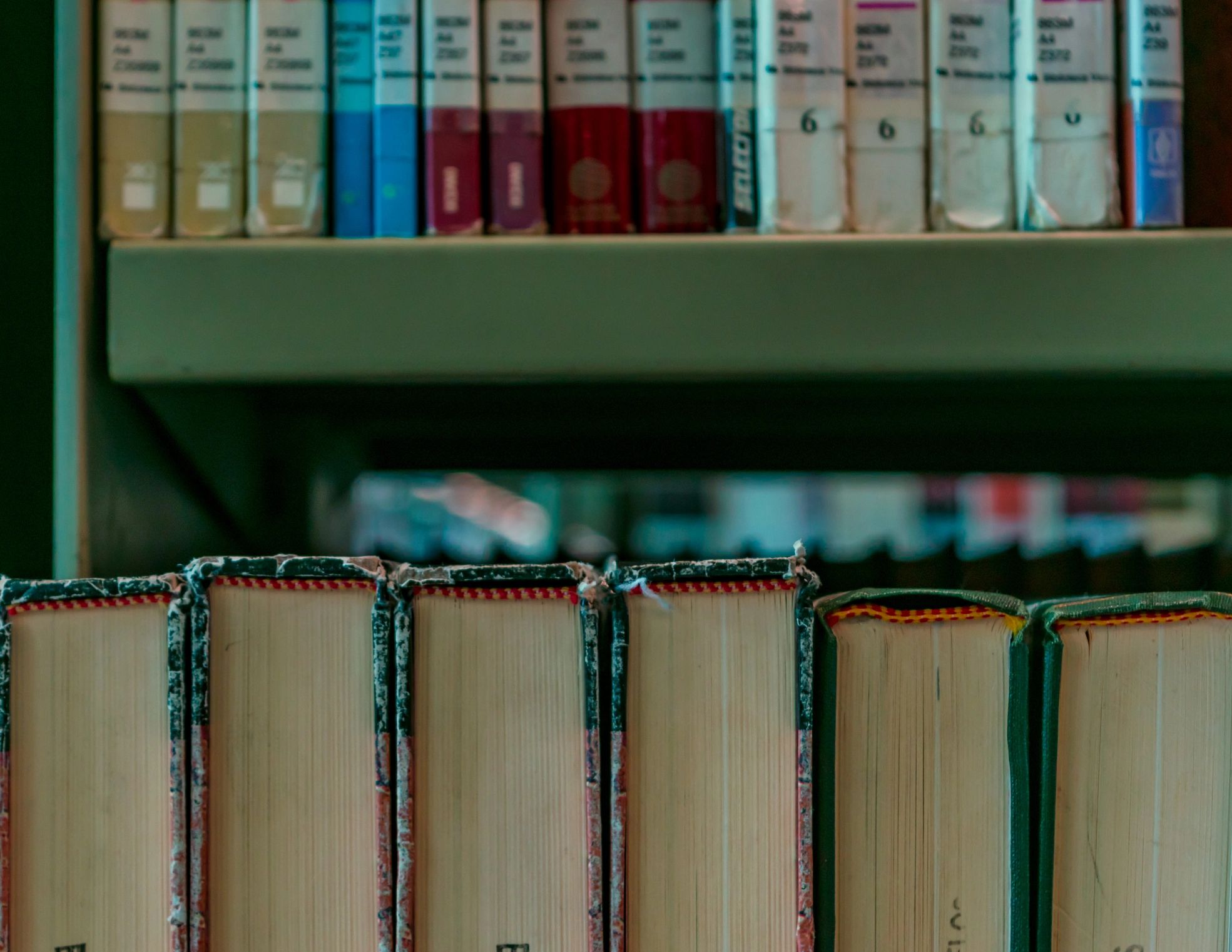 Shelves of books in a library for literary inspiration