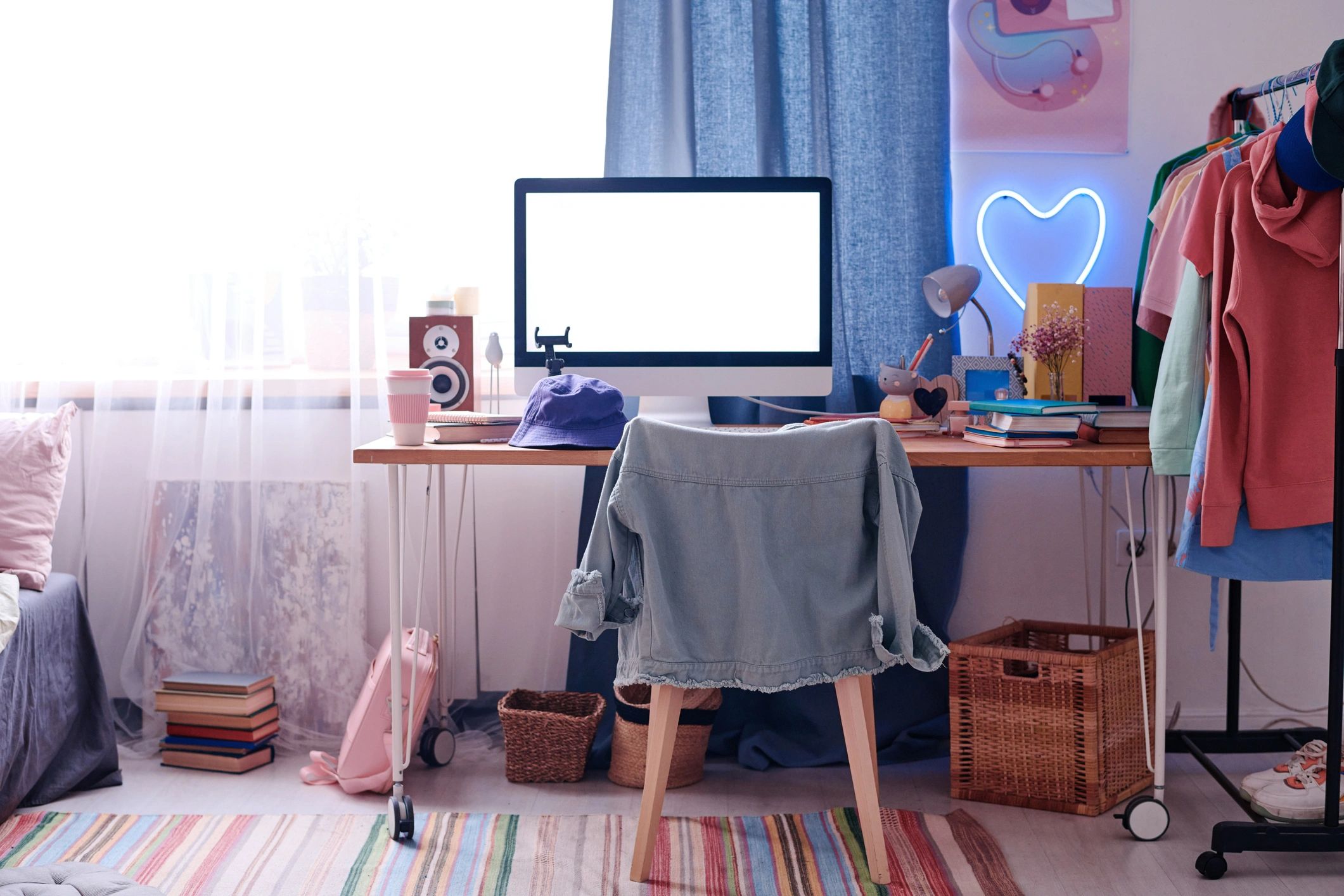 Creative desk setup for author marketing planning