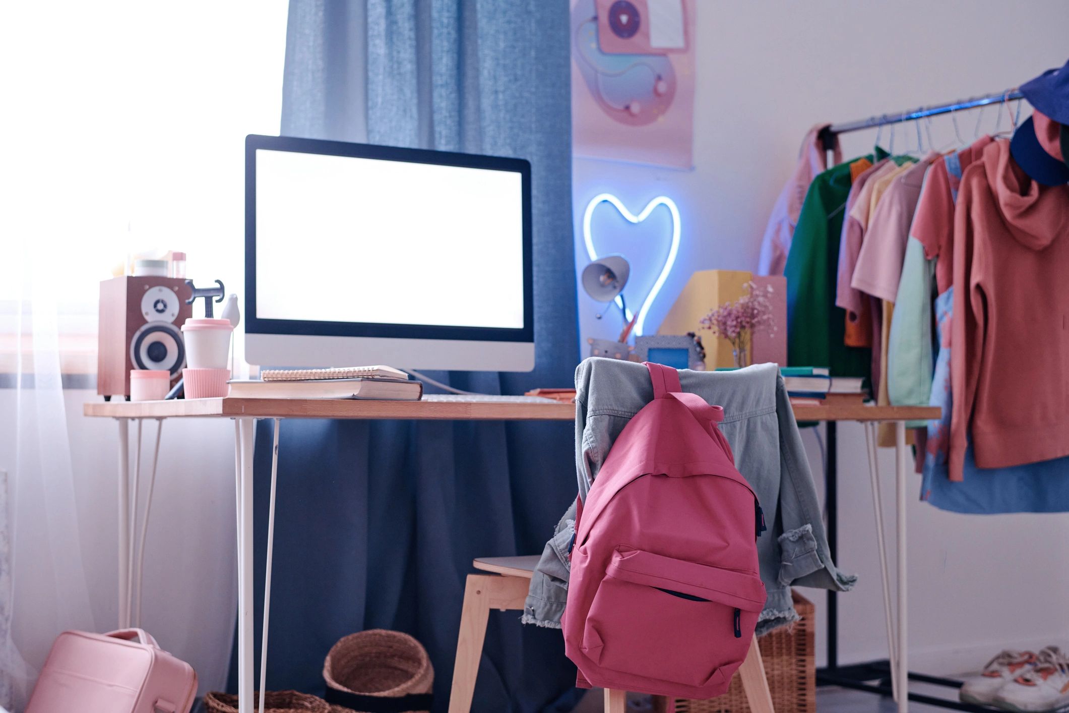Organized writer workspace for planning a book launch